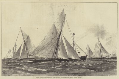 Royal London Yacht Club, Nore Hafif Gemisini çevreleyen Yatlar by Henry Spernon Tozer